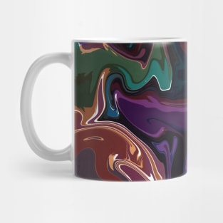 Jewel Tones Silk Marble - Orange, Teal, Blue, Green, Purple, Red Liquid Paint Pattern Mug